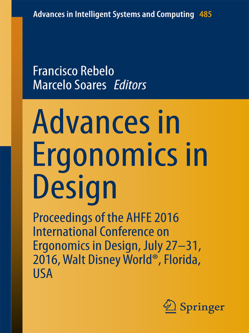 Title details for Advances in Ergonomics in Design by Francisco Rebelo - Wait list